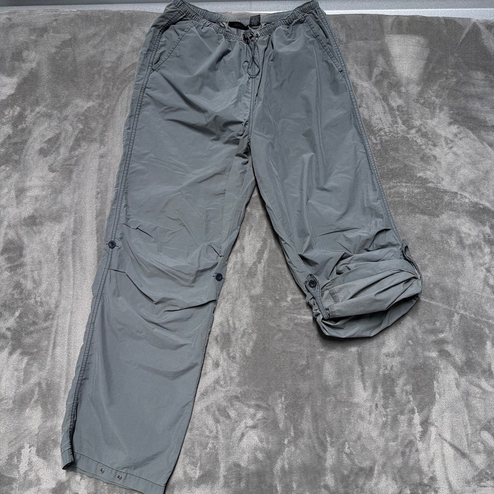Vtg Express Track Pants Womens L Gray Roll Up Hiking Drawcord Gorp Tech Y2K 90s - Picture 2 of 13